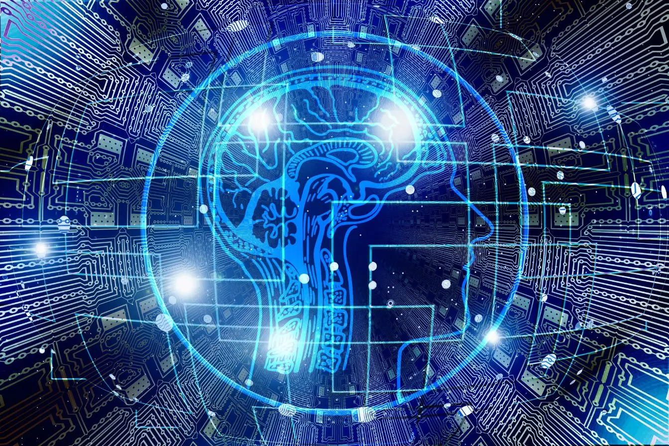 grand modèle de langage Illustration numérique d’un cerveau entouré de circuits électroniques et de flux de données, représentant le fonctionnement d’un grand modèle de langage ou LLM